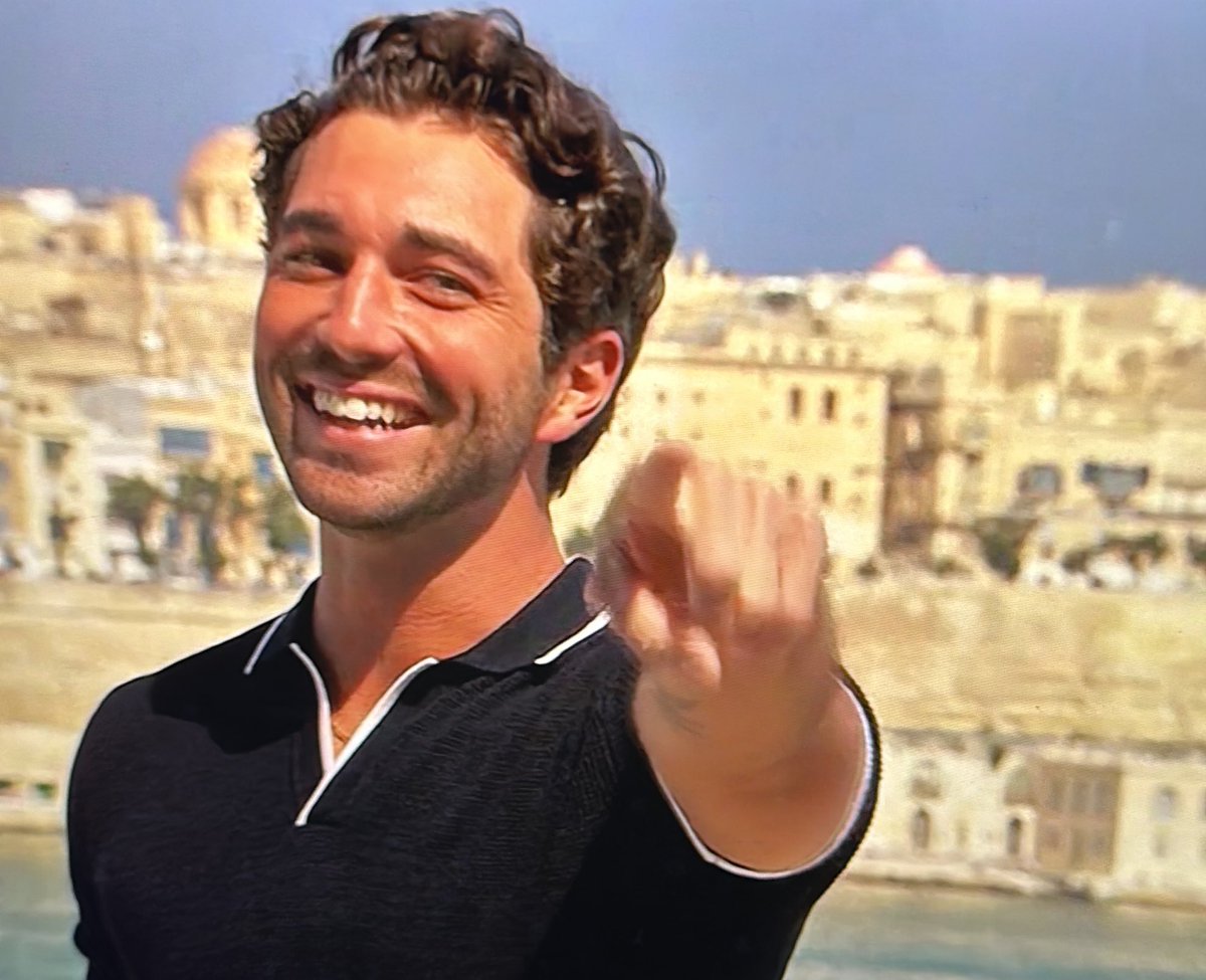 APsomaras's tweet photo. “Before I take someone to the “alta” we have to fall in love in Malta” 

Why am I not annoyed by the cheesiness?!? #TheBachelor https://t.co/O7QEqYDBbI
