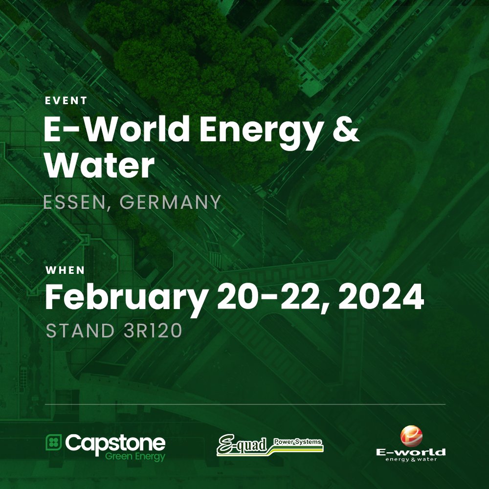 CapstoneEnergy's tweet photo. Are rising energy costs affecting your business? Visit our distributor, E-quad Power Systems, during @EworldEssen and explore if our microturbine solutions are right for you!
🤝 Stand 3R120
📅 Feb 20-22
📍Essen, Germany
Get your ticket for #Eworld24 now! Link below ⬇️ https://t.co/P6sSLc2NDD