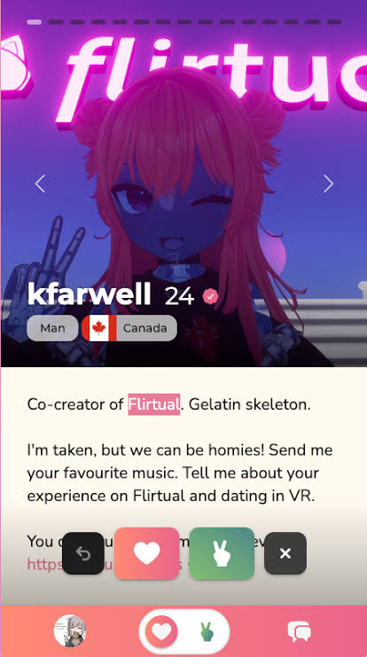 NancyNSalazar's tweet photo. 🍭¿Ya te cansaste de las apps de citas tradicionales?🥱
🍦Entonces échale un ojo a esta app llamada #Flirtual, en la cual puedes conocer el amor combinándolo con realidad virtual.🤖💻🌈 Imagina un lugar donde tu personalidad es la estrella y puedes conocer a otros corazones solitarios a través de avatares, en un espacio seguro, divertido y libre de estrés.💕✨
❤️Acá te dejo el link: https://t.co/L8bFcwwc9w