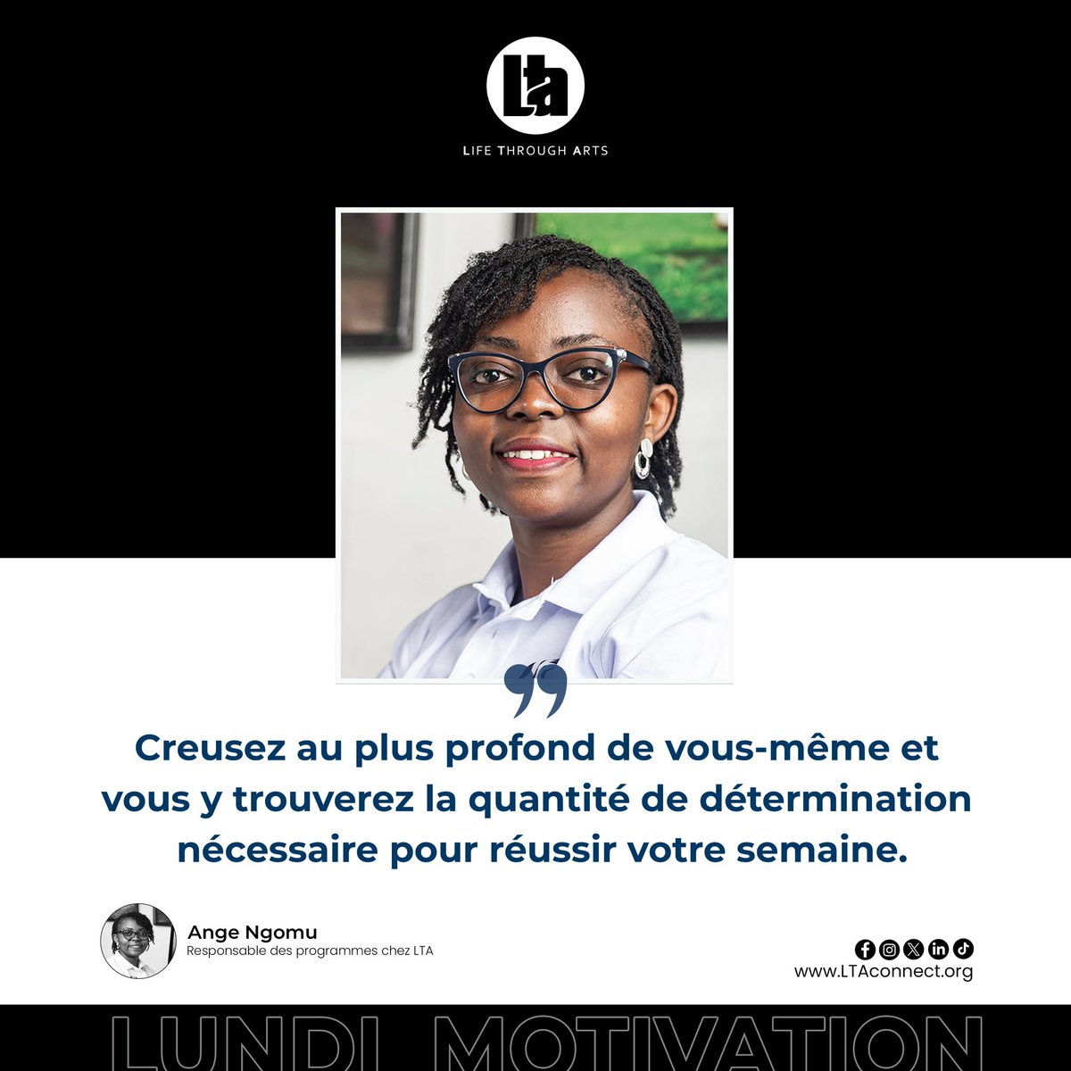 LTAconnect's tweet photo. #LundiMotivation: 1/3
Ange Ngomu est responsable des programmes chez @LTAdrc &amp; chargée du tourisme dans @GooutDiscover en #RDC depuis 2021. 

Dans son rôle, elle collabore étroitement avec la direction et supervise les équipes pour atteindre avec succès les objectifs fixés.#Goma https://t.co/fy9ctxspkU