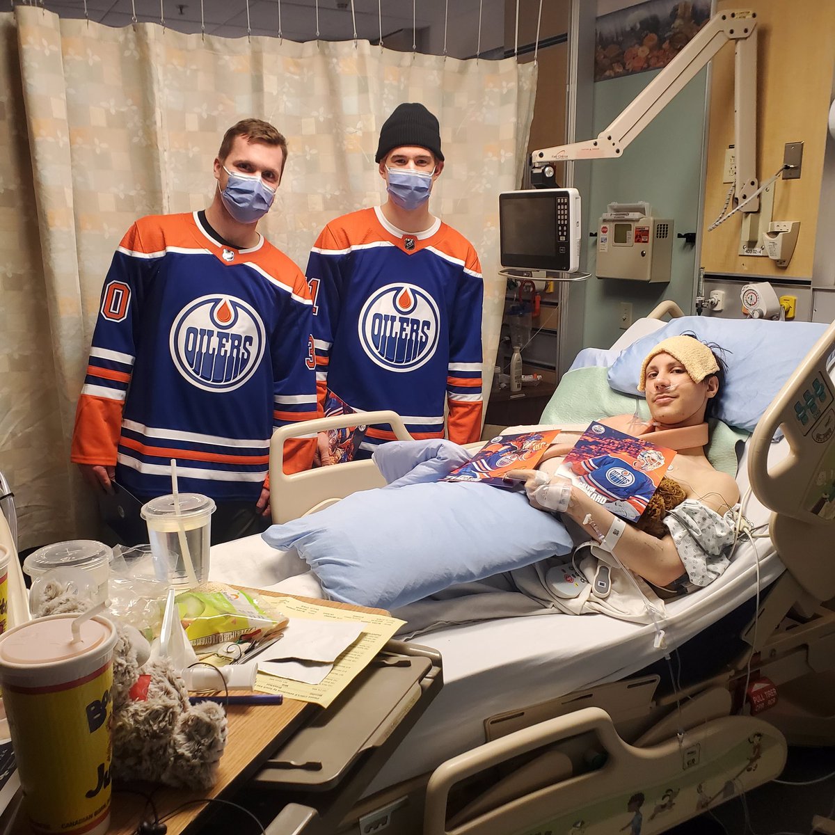 Big shout out to Calvin Pickhard and Ryan McLeod for stopping by to say hello to my son at the Stollery