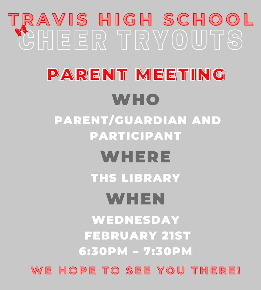 DONT FORGET!! The tryout interest meeting is coming up. We hope to see you there!! ❤️🤍