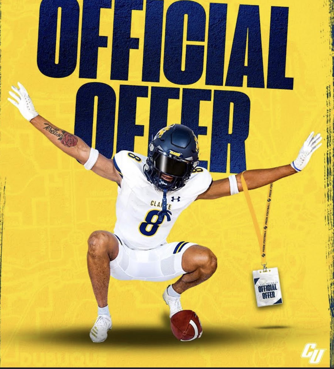 After a great conversation with @CoachHicksCU I am blessed to receive an offer from Clarke University @ClarkePrideFB @KLEINOAKFB @Coach_BCarp