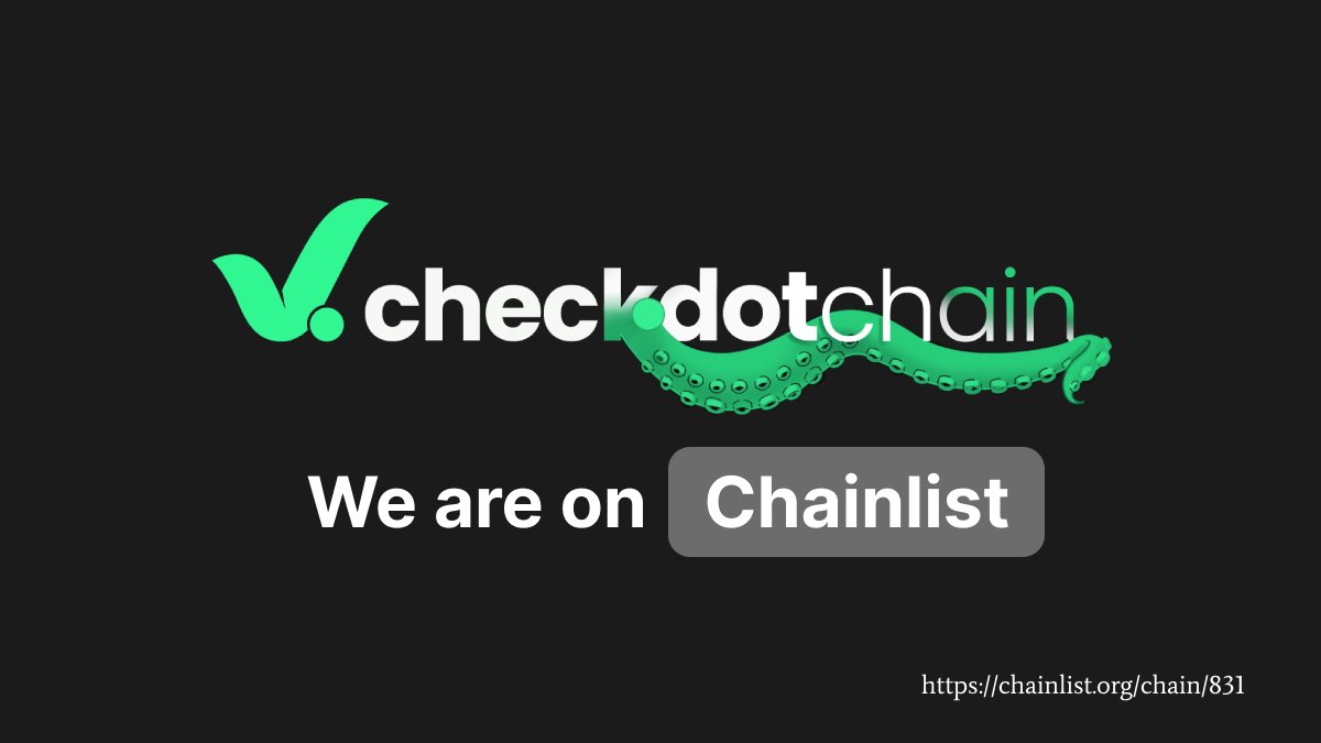 jeremyguyet's tweet photo. The "CheckDot Devnet" blockchain chain 831 is now whitelisted and you can add the network from chainlist https://t.co/HSMxYG5WTe https://t.co/Iy9kmaYg7k