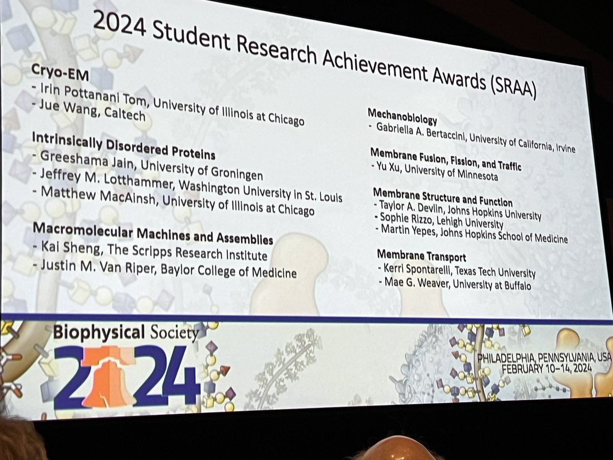 Jie Xiao (@jiexiao_lab) on Twitter photo Congrats to our own PMB graduates students <a href="/JHU_Mol_Biophys/">Program in Molecular Biophysics at Johns Hopkins</a> Martin Yepes and Taylor Delvin <a href="/KarenFlemingPhD/">Karen Fleming</a> for winning the #BPS2024 Student Research Achievement Award! Congrats to our own PMB graduates students <a href="/JHU_Mol_Biophys/">Program in Molecular Biophysics at Johns Hopkins</a> Martin Yepes and Taylor Delvin <a href="/KarenFlemingPhD/">Karen Fleming</a> for winning the #BPS2024 Student Research Achievement Award!