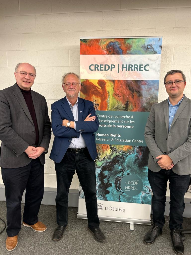 uOttawaHRREC's tweet photo. It was a pleasure to welcome @fernanddev, former @UN Special Rapporteur on Minority Issues at the #HumanRights Research &amp; Education Centre today! https://t.co/mTc2jYm6Xr