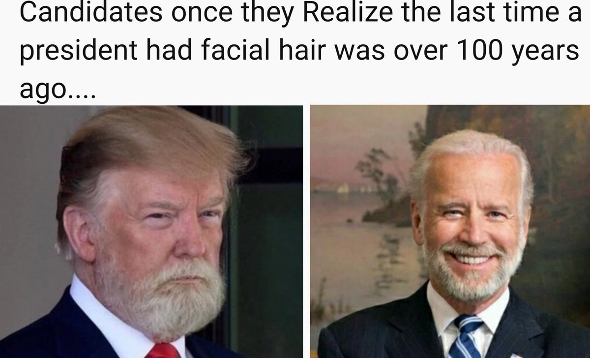 Okay... Who's going to break the mold? Ftw <a href="/realDonaldTrump/">Donald J. Trump</a>
<a href="/JoeBiden/">Joe Biden</a>
#fypシ #Politics #viral #Memes #JoeBiden #DonaldTrump #beards