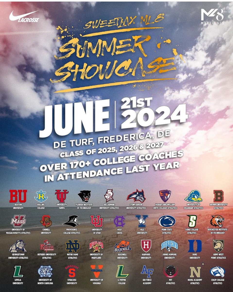 he Sweetlax Summer Showcase is coming to you this summer with a stacked lineup of College Coaches in attendance. Last year over 170+ College Coaches attended the Sweetlax Summer Showcase and Challenge, representing DI, DII, and DIII schools from around the country.