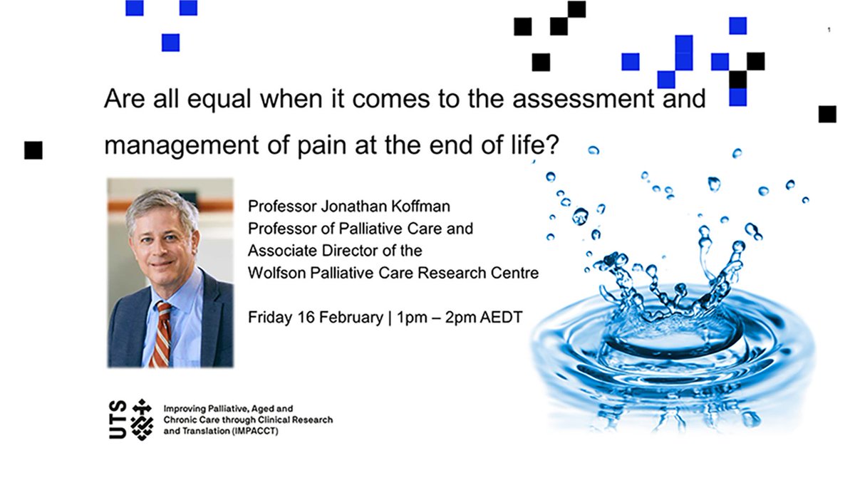 Are all equal when it comes to the assessment and management of pain at the end of life? Join IMPACCT for a presentation by Professor Jonathan Koffman, Professor of Palliative Care and Associate Director of the Wolfson Palliative Care Research Centre: tinyurl.com/koffman