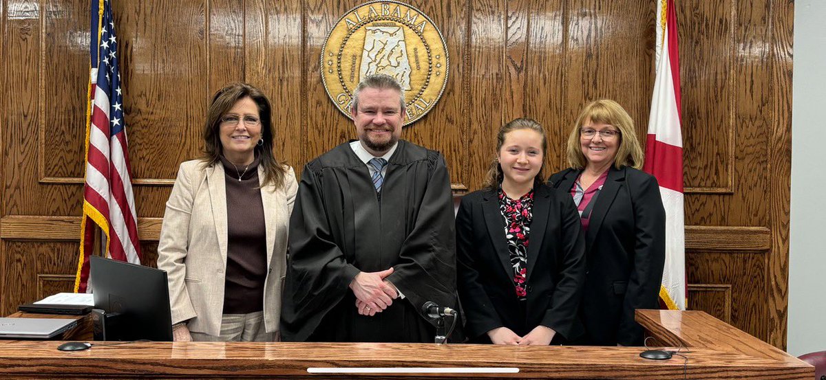 It was our honor to have @CCA_Eagles Senior Caroline Yates shadowing the Court today.  She is a sweet young lady with a bright future.  Pray for Caroline and her plans.  #mydekalb #CCAFamily