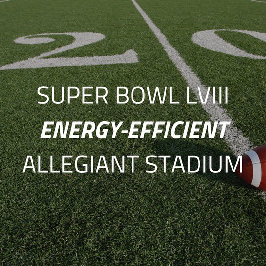 AlpyneStrategy's tweet photo. 65,000 🏈 fans at #SuperBowlLVIII  enjoyed the #AllegiantStadium which features #EnergyEfficient building equipment &amp; management systems, including:

✅ Energy-efficient #chiller plant &amp; #airhandling units
✅ ETFE #Roofing System (Translucent roof)
✅ 100% #RenewableEnergy

🏆🏈 https://t.co/gHI4JYoNRT