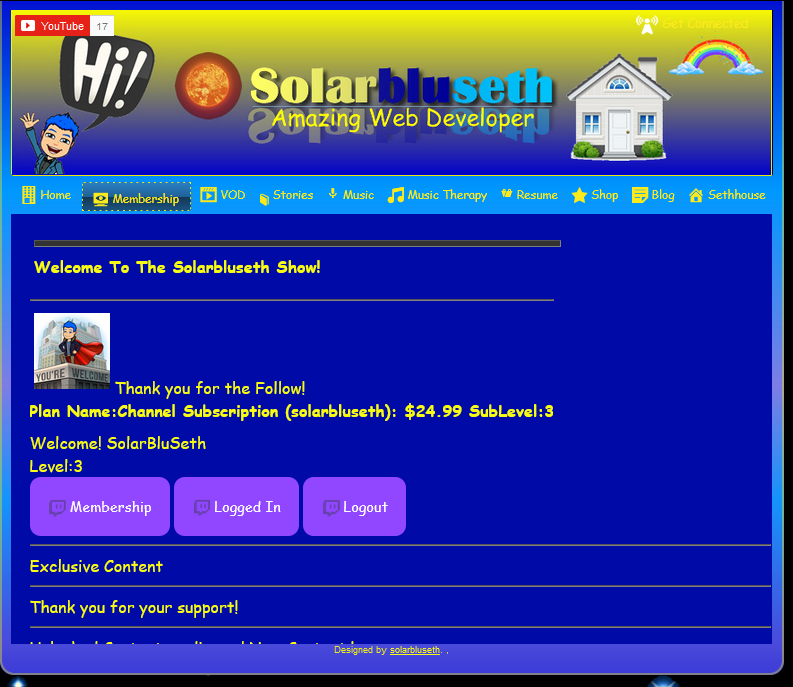 solarbluseth's tweet image. just finished another update. wheeewww. integrating @Twitch memberships into exclusive content pages on @wordpress using #php and #twitchapi developer @VP @JBPritzker