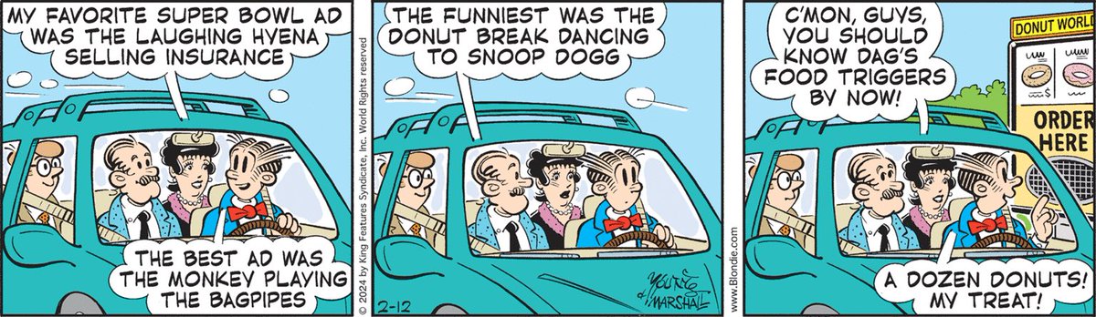 LeahConnolly's tweet photo. Snoop Dogg inspires Dagwood to “go nuts for a dozen” 😆🍩 You made the cartoons today @SnoopDogg https://t.co/hZweOH5DEA