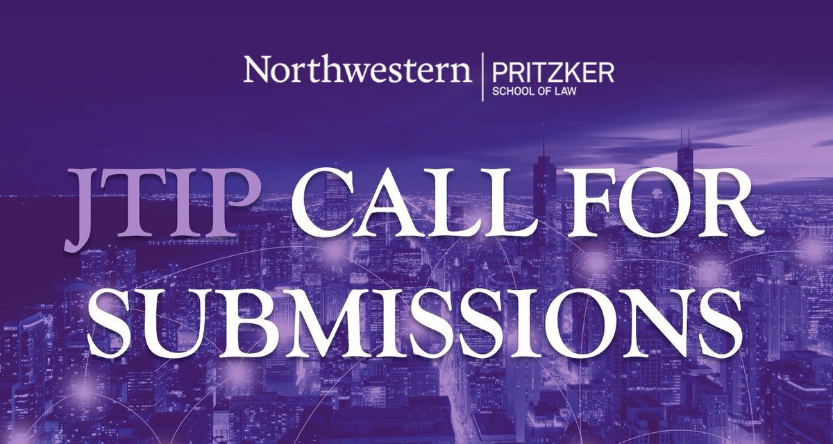 The Northwestern Journal of Technology and Intellectual Property Vol. 22 is now open and accepting article submissions! To submit your article for consideration, please visit our  Scholastica page: 
northwestern-jtip.scholasticahq.com/for-authors

We look forward to reviewing your work! #LRSubmissions