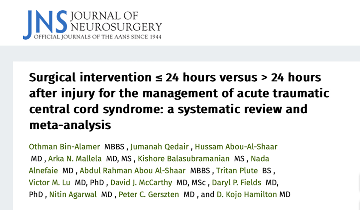 Pitt Neurosurgery (@pittneurosurg) on Twitter photo Study indicates potential advantages of early (⤠24 hours) surgery in acute traumatic central cord syndrome patients, specifically in terms of lower complication rates. thejns.org/spine/view/jou⦠<a href="/Obinalamer/">Othman Bin-Alamer</a> <a href="/haboualshaar/">Hussam Abou-Al-Shaar</a> @amallelaMD <a href="/NitinAgarwalMD/">Nitin Agarwal, M.D.</a> <a href="/Tritan79/">Tritan Plute</a> <a href="/UPMCPhysicianEd/">UPMC Physician Resources</a> Study indicates potential advantages of early (⤠24 hours) surgery in acute traumatic central cord syndrome patients, specifically in terms of lower complication rates. thejns.org/spine/view/jou⦠<a href="/Obinalamer/">Othman Bin-Alamer</a> <a href="/haboualshaar/">Hussam Abou-Al-Shaar</a> @amallelaMD <a href="/NitinAgarwalMD/">Nitin Agarwal, M.D.</a> <a href="/Tritan79/">Tritan Plute</a> <a href="/UPMCPhysicianEd/">UPMC Physician Resources</a>
