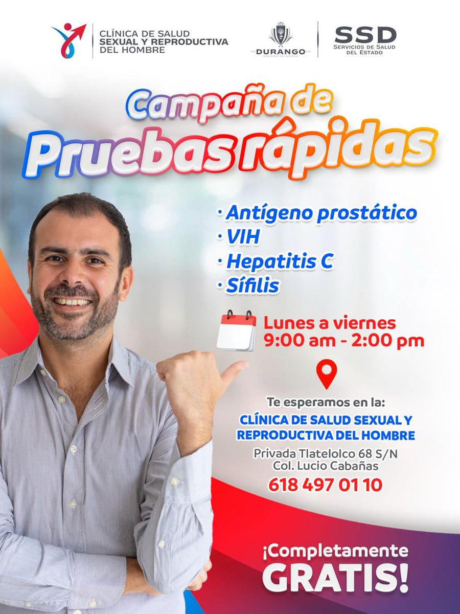 SSDurango's tweet photo. Te esperamos en la Clínica de Salud Sexual y Reproductiva del Hombre 🏥
📅 acude este 13 de febrero, Día Internacional del Condón⌚️de 9:00 am a 2:00 pm https://t.co/e8pfhKKLRw