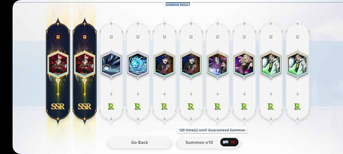 Genesisstar4's tweet photo. Let's GGGOOOOOO!!!!!! We got him in 2 multi bois #BlackCloverMobile https://t.co/7MsraLojYX