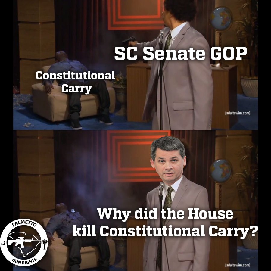 . @scsenategop wants to pull Constitutional Carry into another behind closed doors meeting. Tell them NO MORE back room deals! PASS Constitutional Carry! #scpol #scleg #sctweets #Constitutionalcarry