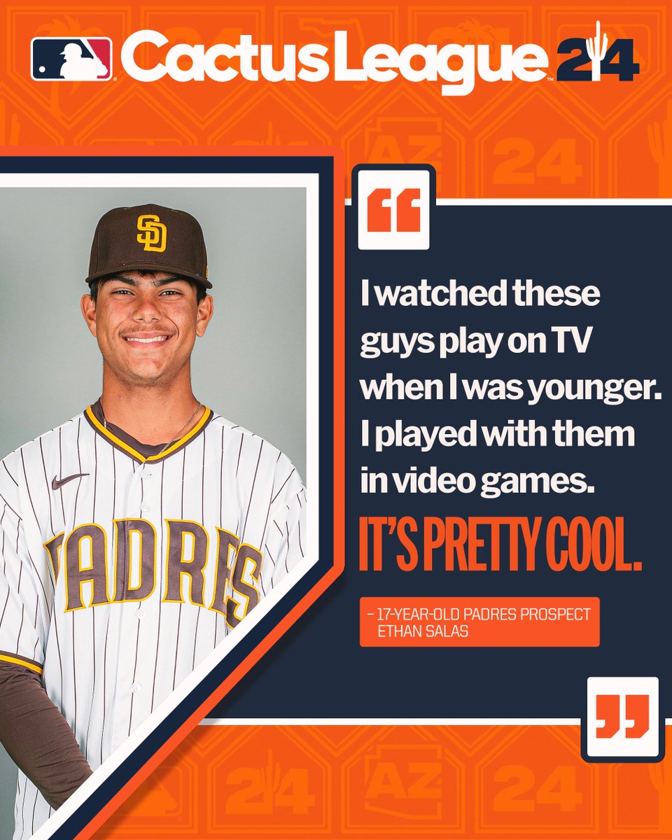 MLB (@mlb) on Twitter photo Aside from being <a href="/MLBPipeline/">MLB Pipeline</a>'s No. 8 prospect and being at <a href="/Padres/">San Diego Padres</a> #SpringTraining, Ethan Salas is your typical 17-year-old kid. Aside from being <a href="/MLBPipeline/">MLB Pipeline</a>'s No. 8 prospect and being at <a href="/Padres/">San Diego Padres</a> #SpringTraining, Ethan Salas is your typical 17-year-old kid.