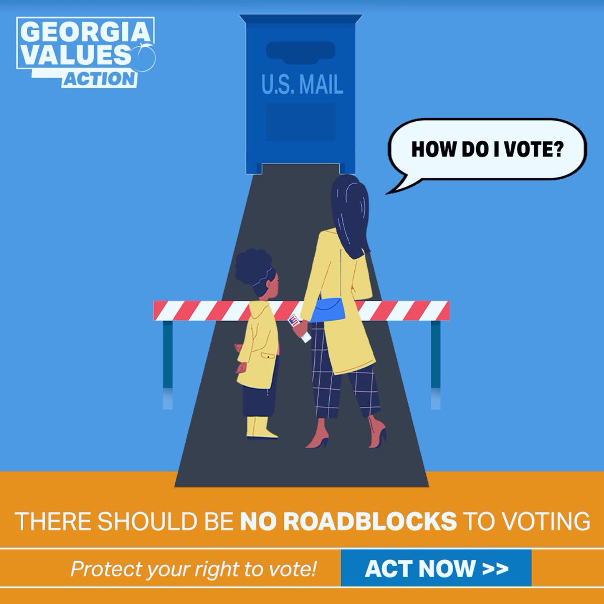 GeorgiaValues's tweet photo. With busy schedules, you deserve a voting process that fits YOUR life. But in tomorrow’s Georgia State Elections Board meeting, they will hear a proposal that would end no-excuse absentee voting - making it harder for working families, seniors, and students to vote. #gapol https://t.co/6UsnB7VKkC