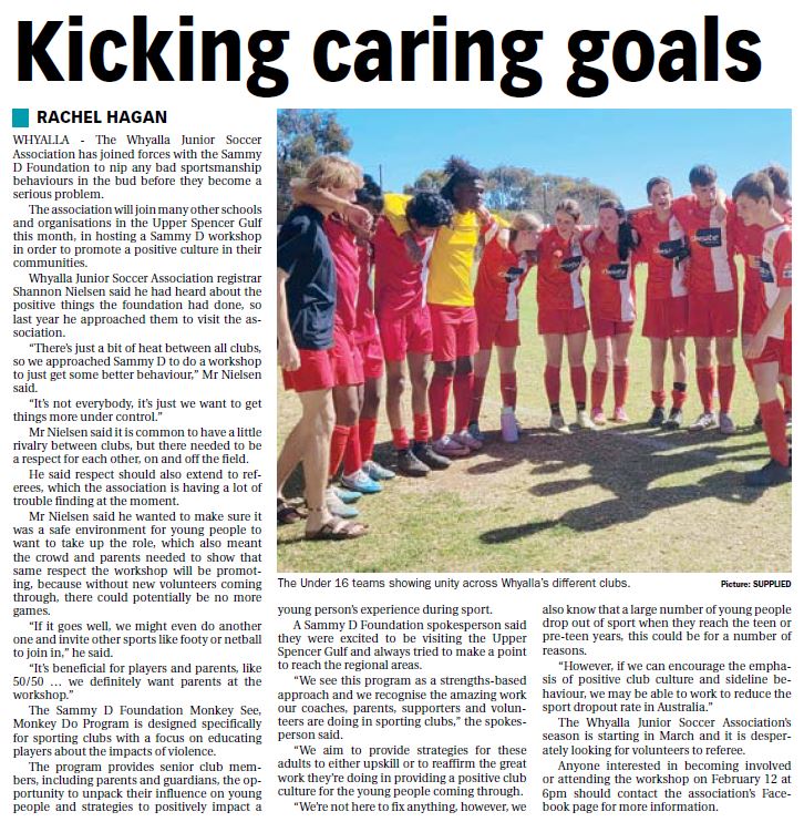 Sammy_DF's tweet photo. Our Education Manager recently had the pleasure of chatting with the Whyalla News' Rachel Hagan about our regional trip to Whyalla. 

1 day down and 4 to go! #SammyDFoundation #SAregionaltrip https://t.co/Ar06ofReR2