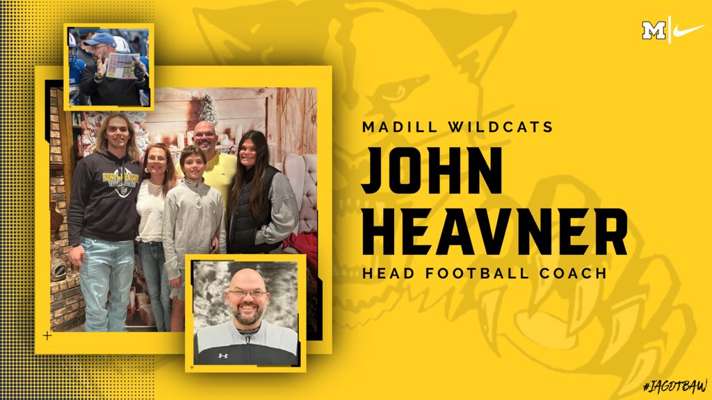 Please welcome to the Wildcat family our new head football coach, John Heavner and his family. Coach Heavner will be a great addition to our district!