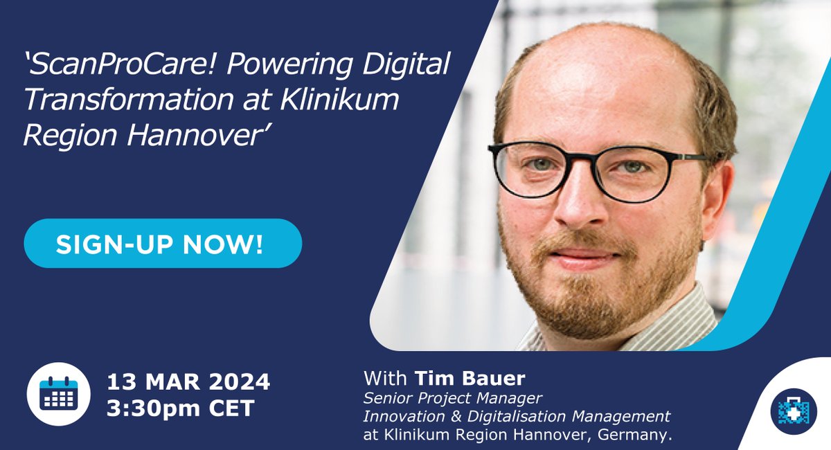 🚨 NEW WEBINAR - Don't miss our next #webinar on 13 Mar, 3:30pm CET! Discover how digital processes, @GS1 standards, and expert insights from Tim Bauer at Klinikum Region Hannover can transform hospital operations... Sign up now 👉 bit.ly/3OGdnEW #GS1HealthcareWebinars