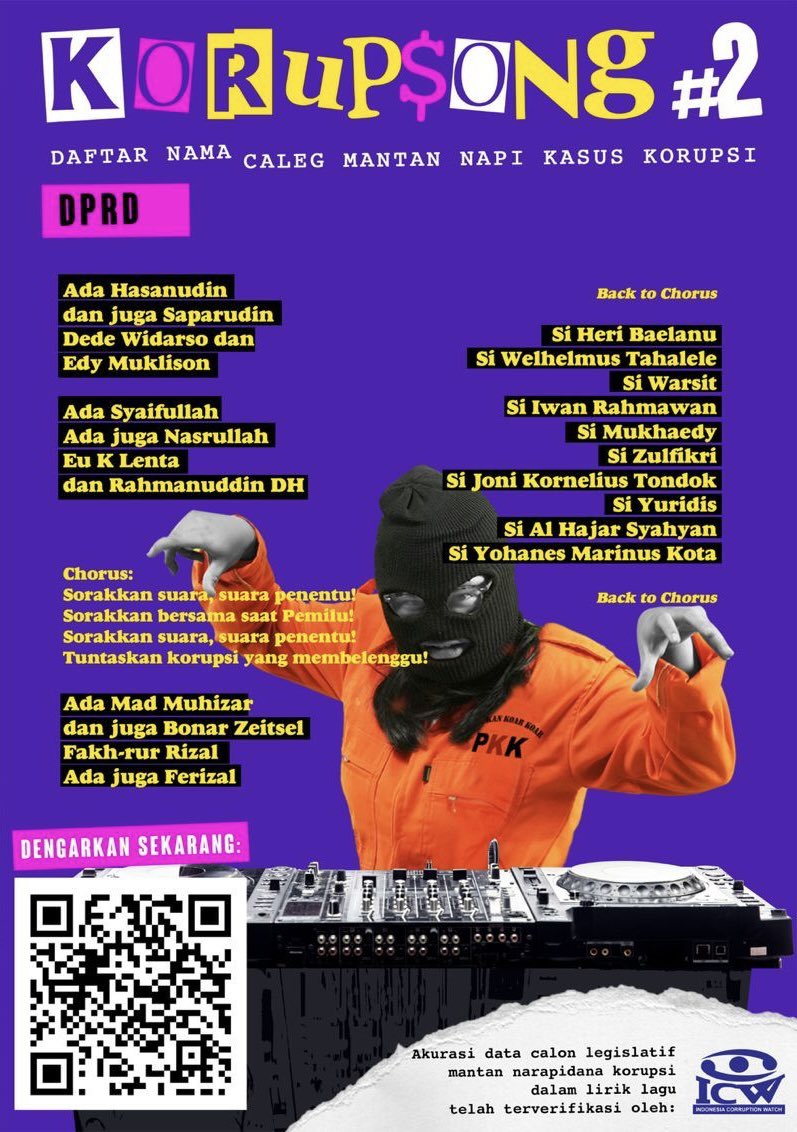 H-1 nyoblos nih... udah pada yakin mau pilih siapa?
ini lirik tapi jangan dibawa ke bilik, dihafalin cukup sambil didengerin #Korupsong~

#Pemilu #Pemilu2024 #CalegKorupsi #koruptorNyaleg #TemanPemilih #PemiluSerentak2024 #DirtyVote