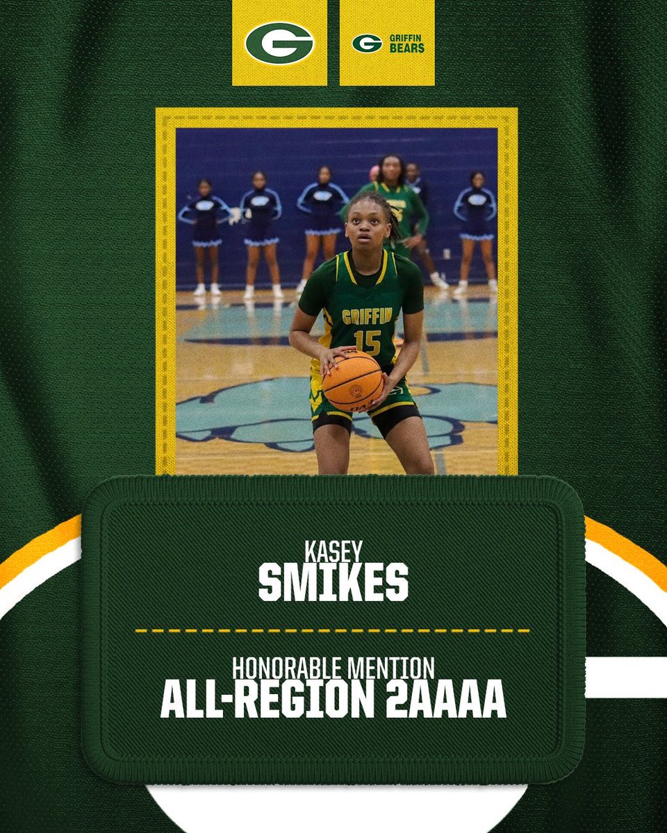 Congratulations to <a href="/Griffin_WBB/">Griffin Lady Bears</a> Senior Forward, Kasey Smikes, for being named to the All-Region 2AAAA Honorable Mention team. 

#WeAreGriffin #4TheG
