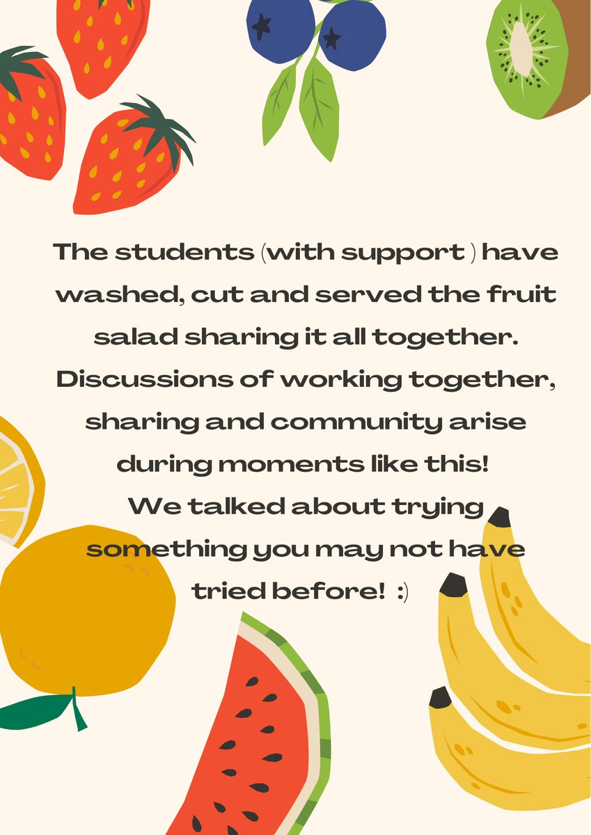 MsMichelleMatte's tweet photo. What is a "friendship salad"? This is a beautiful way to celebrate friendship and community in the classroom. Students were asked to bring in a piece of fruit to contribute to a fruit salad. The idea is when we all contribute, we can create wonderful things! @ross_dsbn https://t.co/MG8a88eVUb