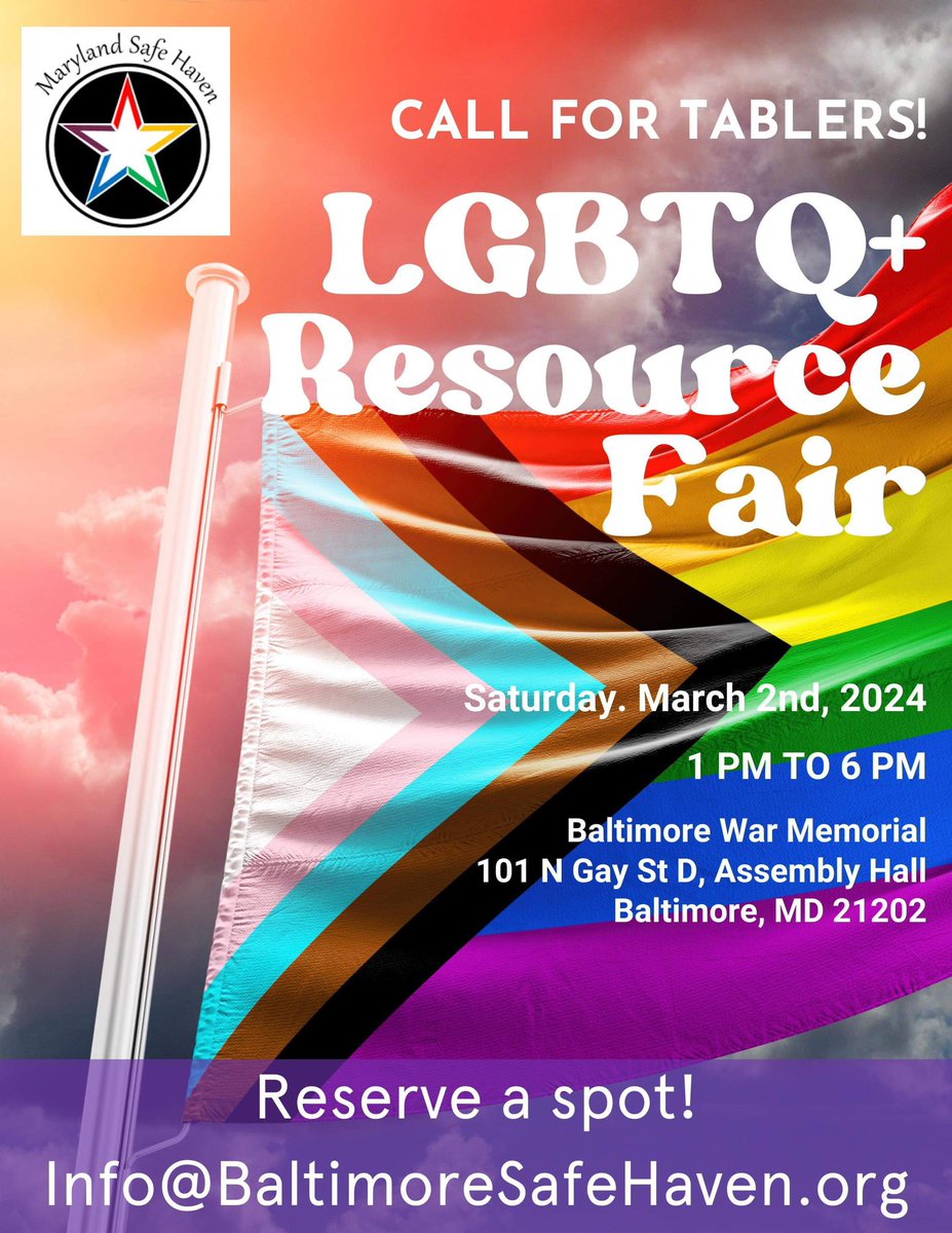 BaltimoreHaven's tweet photo. We are hosting an Gender Affirming Information Session” and we would like to invite LGBTQ organizations in the DMV area to table at the event and offer community resources. If you are interested in participating please contact us at info@baltimoresafehaven.org. https://t.co/jfjYbCehLI