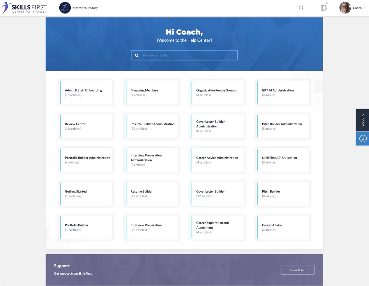 🌟 Our User Guide is now a powerhouse of knowledge! Discover 170+  articles, 1000+ images, and 20 categories designed for career mastery  with our AI tools. Perfectly paired with video tutorials on your  dashboard. Dive in and #MasterYourStory with us!