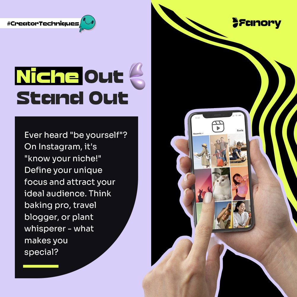 FanoryAI's tweet photo. Creator technique for the day 🙌 
Niche out, Stand out ✨️

#CreatorEconomy #monetization #creatortips #creatortechniques #fanoryai https://t.co/oAC4G1yMoK