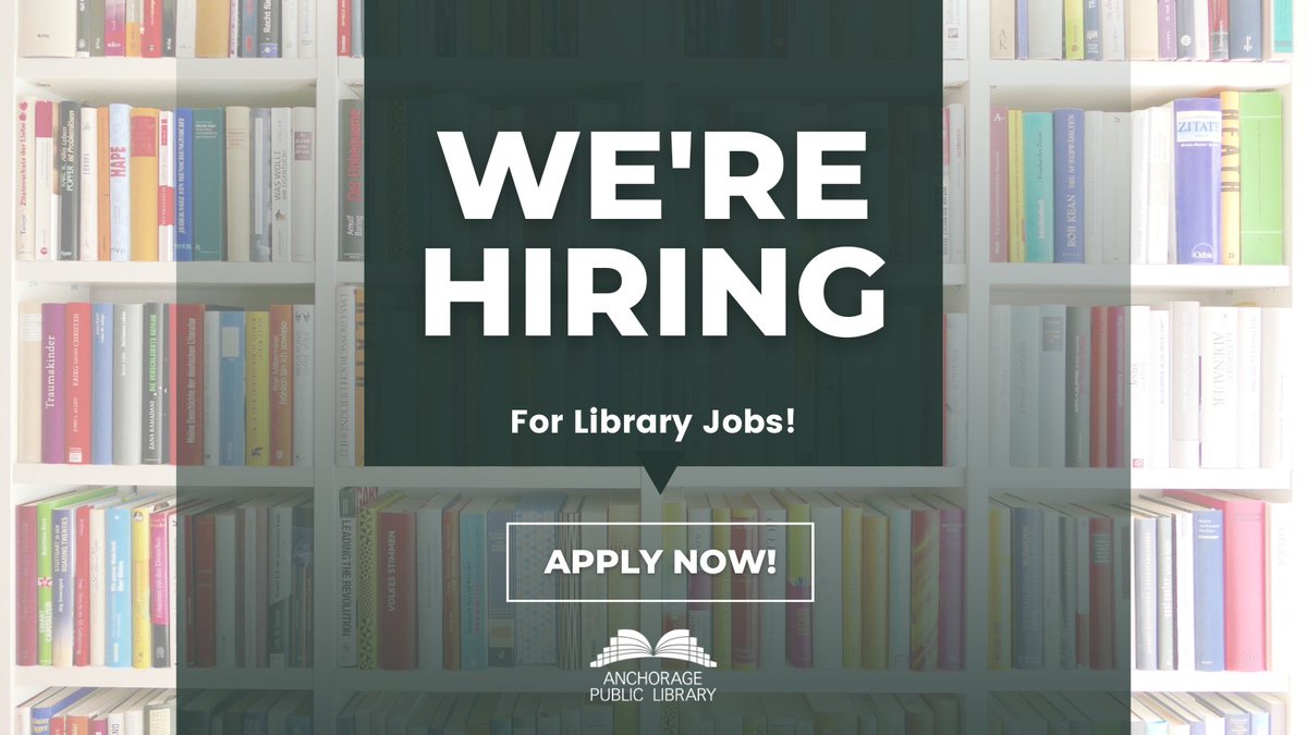 anchlibrary's tweet image. New #LibraryJobs just dropped! Check out the latest opportunities to share #907LibraryLove at Alaska's largest library system. bit.ly/APLLibraryJobs