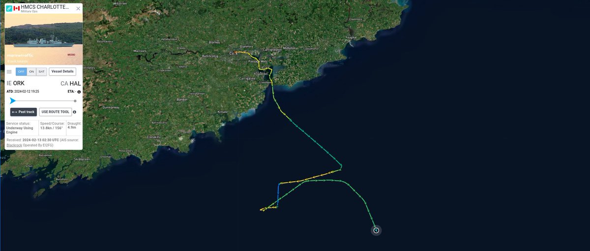 steffanwatkins's tweet photo. 🇨🇦⚓ Royal Canadian Navy Halifax-class multi-role patrol frigate HMCS Charlottetown departed Cork, Ireland 🇮🇪 ~20:00 Z for #NATO Exercise #SteadfastDefender24 today.

#HMCSCharlottetown #FFH339
https://t.co/7RKcIEyux8 https://t.co/vP2NdCNflS