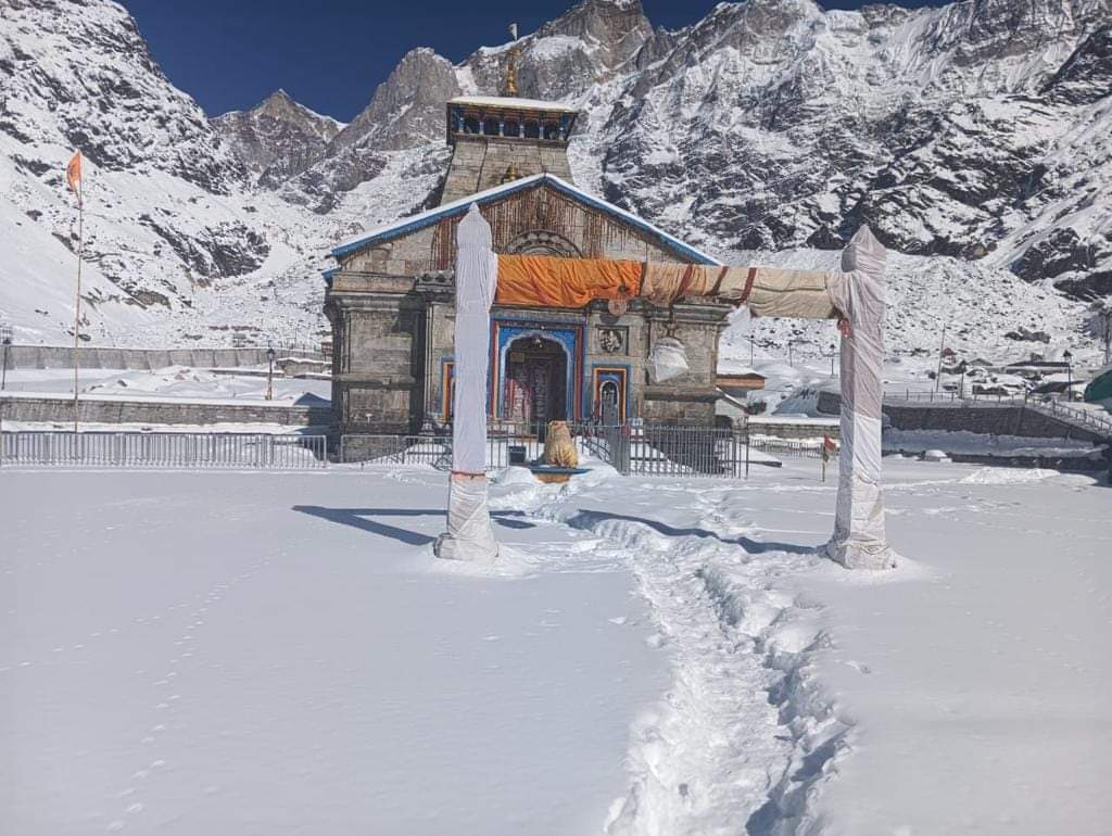 Ravitiwadiji's tweet photo. चटकती धूप ओर कुछ दिन पहले हुई भारी बर्फ बारी के बीच अराध्य देव बाबा केदारनाथ जी के आज दिव्य मंगलमय दर्शन कीजिए
जय श्री केदार 🙏🌹
#kedarnathtrek #ShriKedarnathDham #shrikedarnath #kedarnath #kedarnathtemple #foryoupage #shirigangotri #uttarakhanddevdarshan https://t.co/iGOQ8q90V9