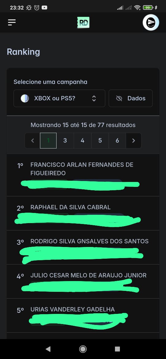 JhonODez's tweet photo. Ranking atual da Açao de 5$ valendo um video game novinho da nova geração XBOX SERIES X ou PS5. 
Sou eu mesmo o organizador deste sorteio. 

Link: 
https://t.co/pcuFqUrYfB https://t.co/d27ppQKflS