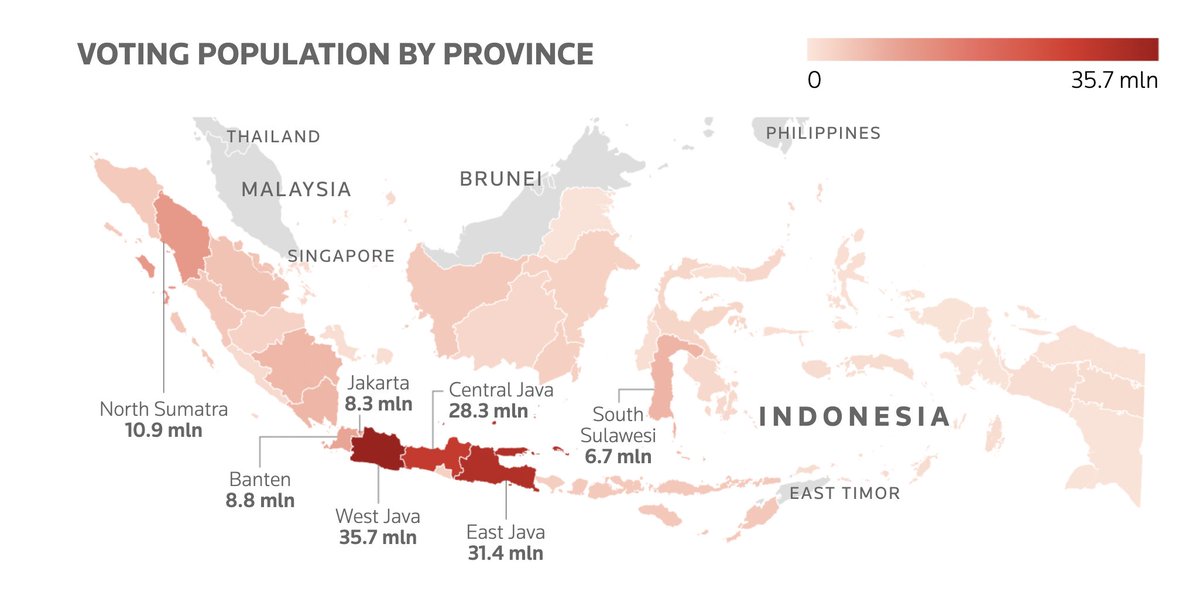 Did you know Indonesia's Presidential Election tomorrow will be the world's biggest one-day democratic election ever. 🇮🇩 🗳️ Tomorrow, on Feb. 14, 204.8 million Indonesians aged 17 and above will have the chance to vote for the next president and vice president of the world's…