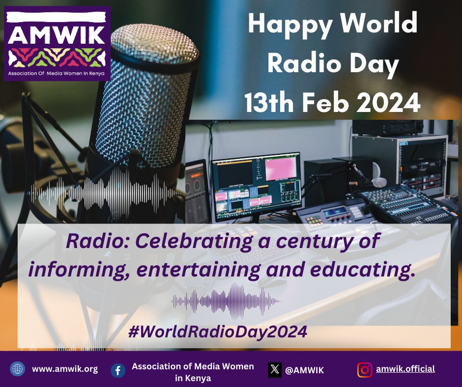 Throughout its evolution, radio has remained a vital medium for entertainment, news, and communication, adapting to technological advancements and changing consumer preferences.
<a href="/AMWIK/">Association of Media Women in Kenya</a> 
#AMWIK2024 
#WorldRadioDay2024
