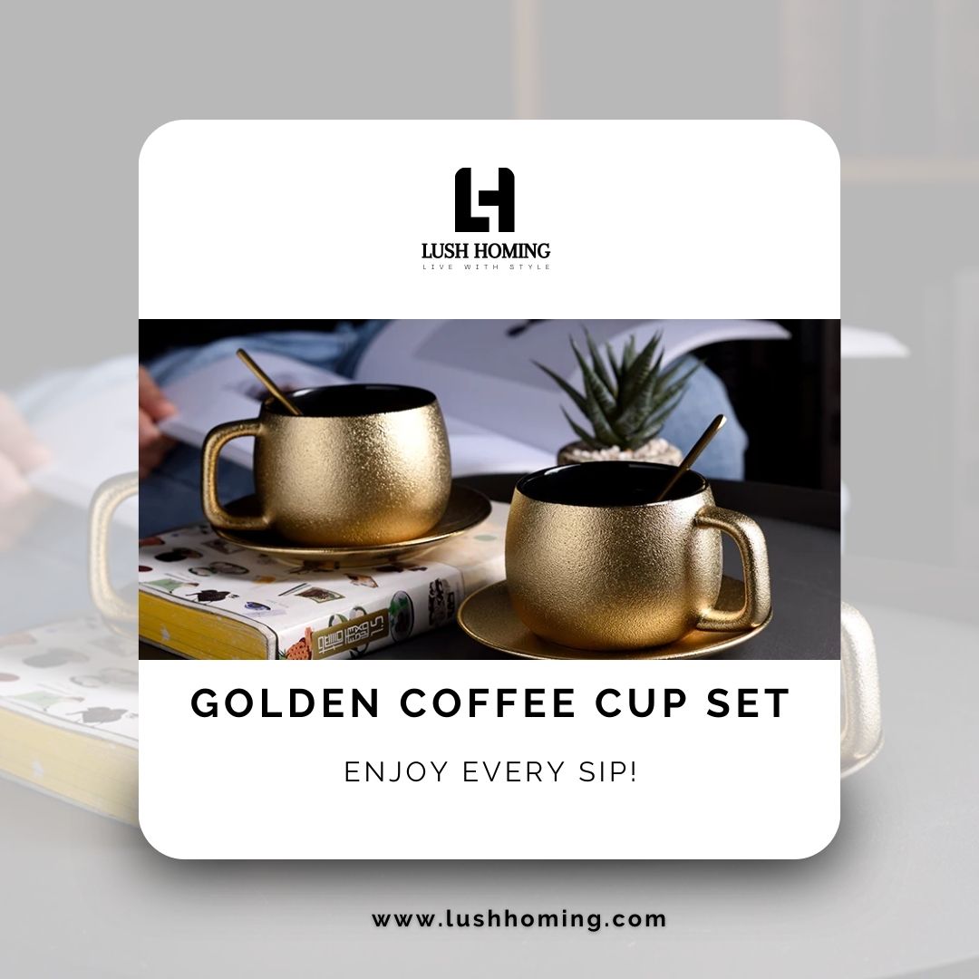 Where every brew becomes a luxurious experience. lushhoming.com #GoldenSips #LuxuryCoffeeMoments #BrewedInGold #lushhoming #CoffeeAffair #CaffeineCouture