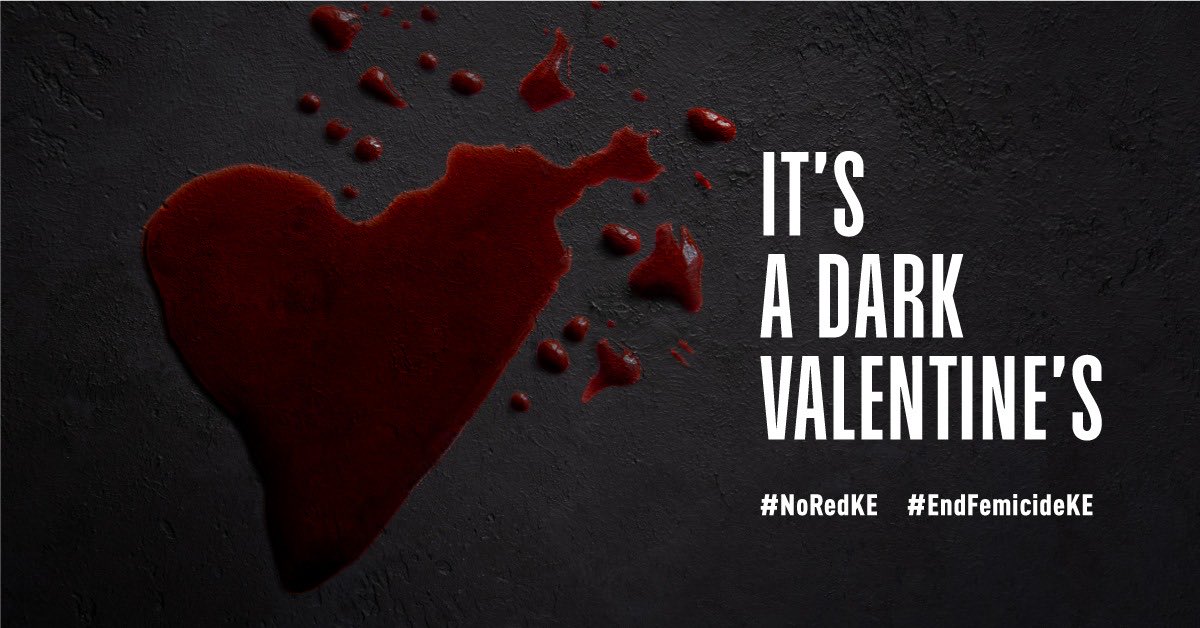 Red was meant for love, but has turned into blood. For those we loved and lost, we will dress in black this Valentine's Day in support of all femicide victims ❤️ #NoRedKE #EndFemicideKE