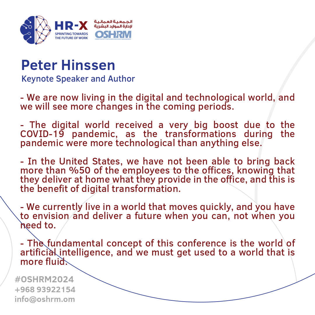 At the heart of #OSHRM2024, Peter Hinssen reminds us that artificial intelligence is more than just a concept; it's the engine of our evolving landscape that requires us to adapt to a fluid world. @hinssen