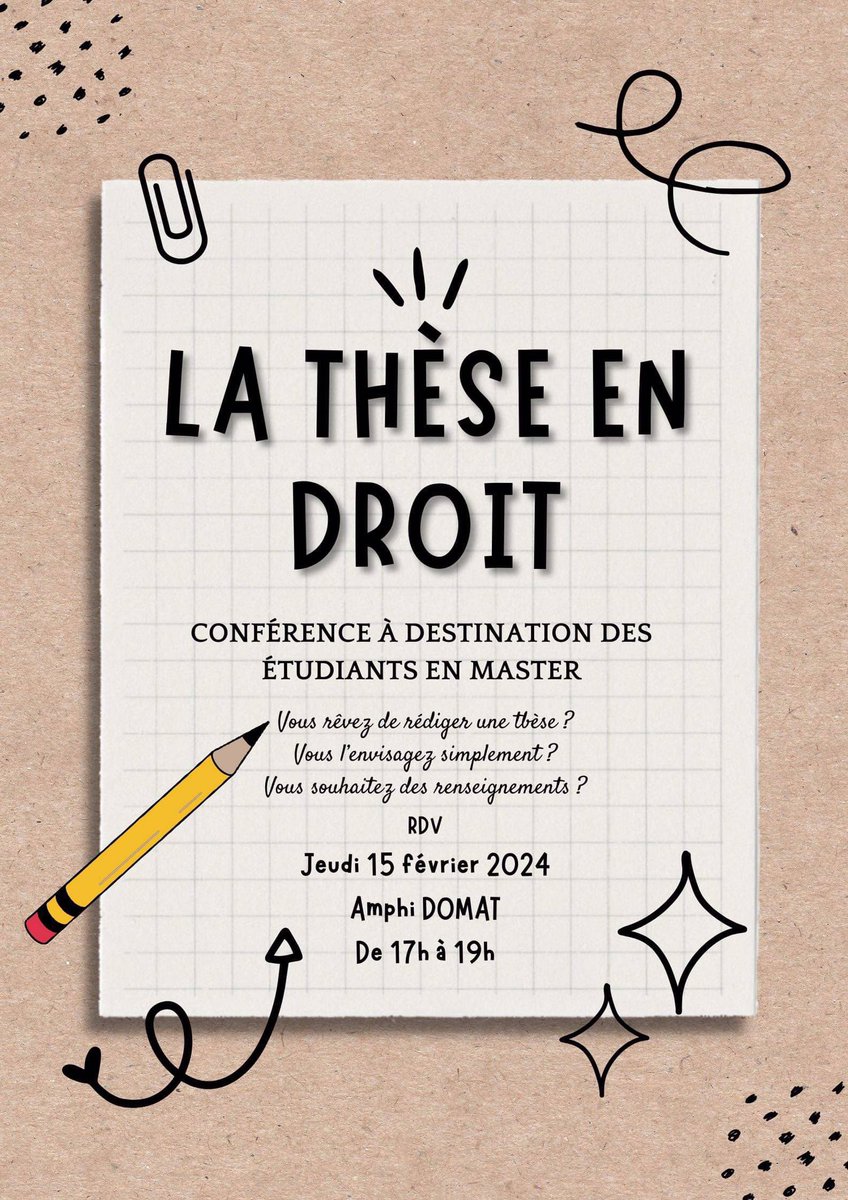 ACDD_UCA's tweet photo. Vous envisagez de faire une thèse  ? Ou le doctorat en droit et en sciences politiques vous intrigue et vous souhaitez en apprendre davantage sur ce parcours ? La conférence « La thèse en droit et en sciences politiques » aura lieu jeudi 15/02 en amphi Domat . https://t.co/RerooNfpW8