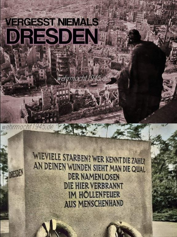 #Dresden 1945: #Trauer. Gedenken. #Wut 😱Warum soll man der eigenen #Toten nicht gedenken dürfen? Vor allem, wenn sie so sinnlos starben wie in Dresden
#Krieg #Kriegstreiber #AfD #Hoecke #BerlinWahl #Weidel #Ukraine #Putin #NATO #Scholz #NieWieder #USA

➡️tinyurl.com/ynyyf7ez