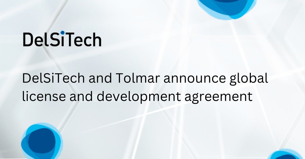 <a href="/DelSiTech/">DelSiTech</a> is thrilled to announce a global license and development agreement with @Tolmar, marking a significant milestone in our partnership since their investment in January 2024.

Read more here: bit.ly/4bE2ayg
#DelSiTech #drugdevelopment #SilicaMatrix