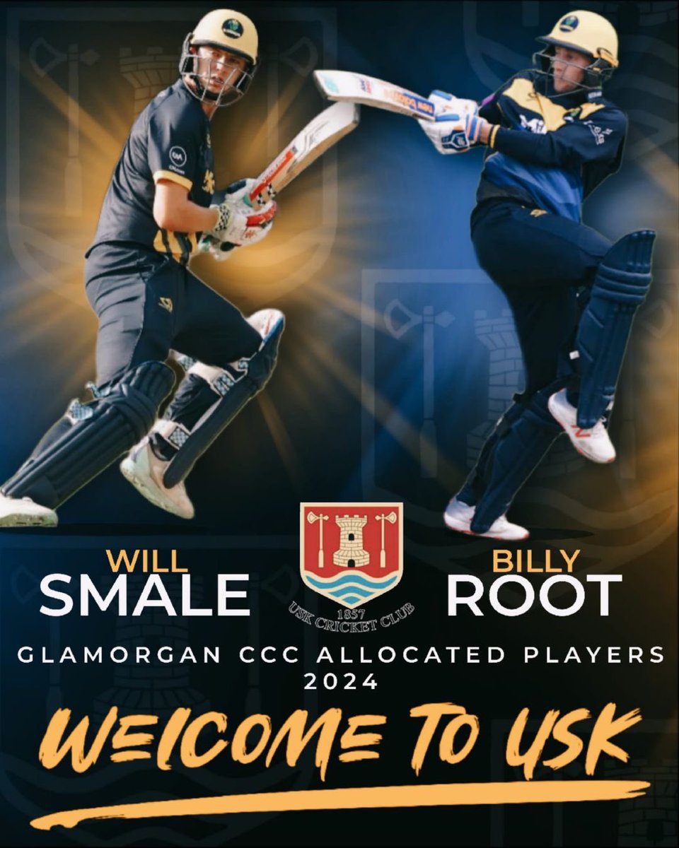 Following the announcement of the Glamorgan allocations, we are delighted to welcome Will Smale and Billy Root to Usk CC. We look forward to seeing both of these lads become a huge part of the club both on and off the field in the 2024 season. 🏰🔵⚫️