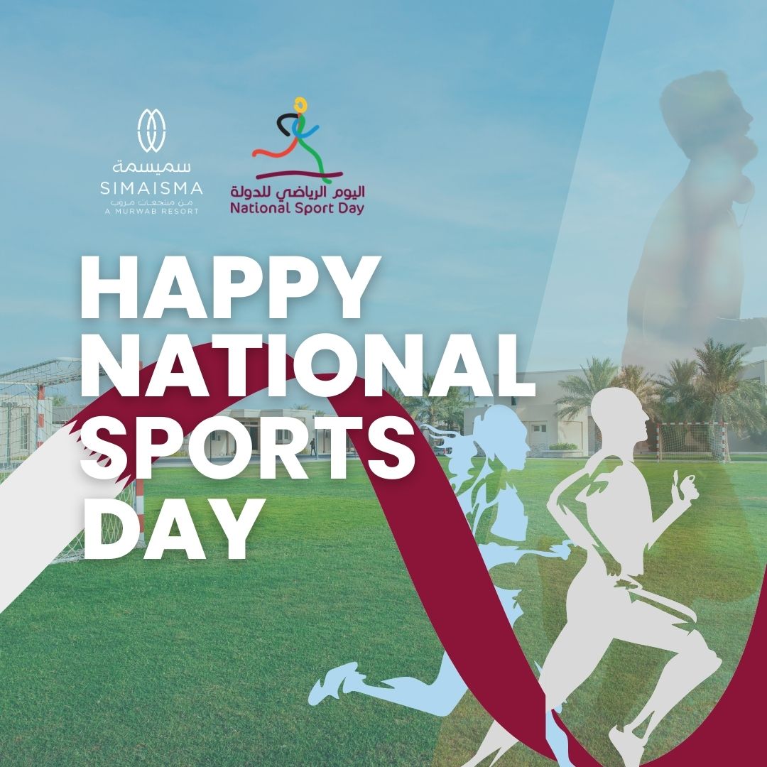 SimaismaResort's tweet photo. Happy National Sport Day from Simaisma, a Murwab Resort. We wish you a day filled with joy and activity.
 
في هذه المناسبة الخاصة، يتمنى لكم منتجع سميسمة من مروب ، يومًا رياضيًا سعيدً ومليئًا بالنشاط. https://t.co/LpPLjNTmU2