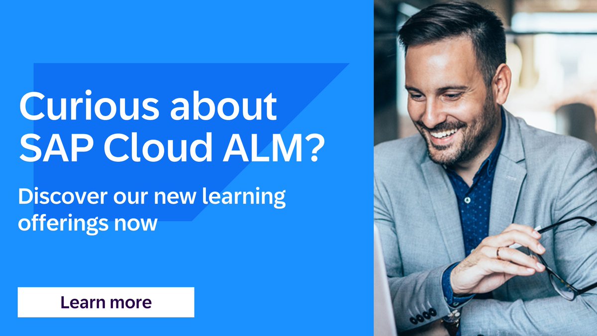 Oliver_Huschke's tweet photo. Want to learn how SAP Cloud #ALM can help you adopt and operate intelligent cloud-based and hybrid SAP solutions? Read this SAP Blog: https://t.co/5rZWRUikIX
#saplearning https://t.co/7xPNCkWBbC