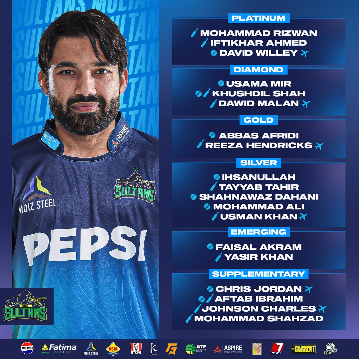MultanSultans's tweet photo. The complete Sultans force is ready to rock #HBLPSL9! 💥

𝑳𝑬𝑻 𝑻𝑯𝑬 𝑮𝑨𝑴𝑬𝑺 𝑩𝑬𝑮𝑰𝑵! 👊

#SultanSupremacy https://t.co/AwOOyhOVr6