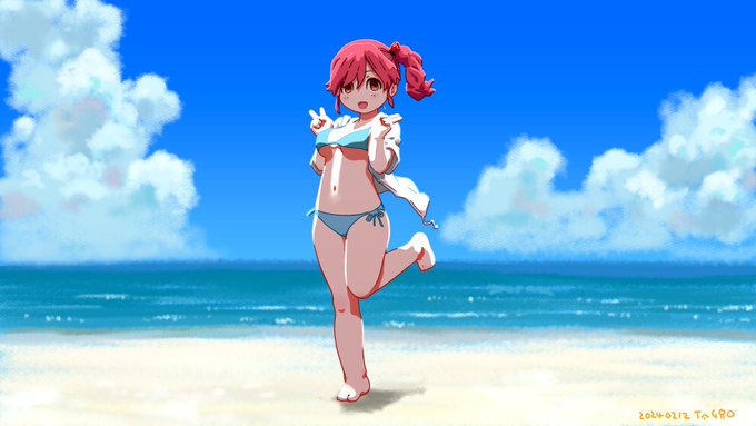 海岸で君と会い断崖でキスをした
海岸で君と会い洞窟でキスをした
海岸で君と会い完璧にキスをした
海岸にいるだけで君が近づいてくる

ビーチで写真 / Carnation 